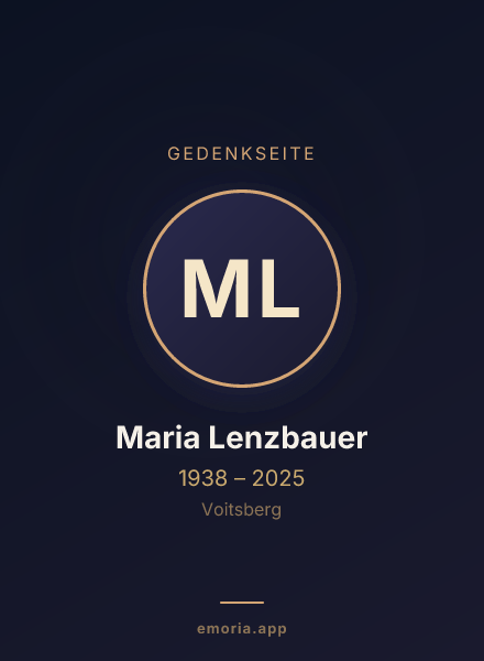 Gedenkportrait von Maria Lenzbauer