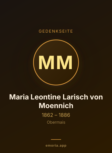 Gedenkportrait von Maria Leontine Larisch von Moennich