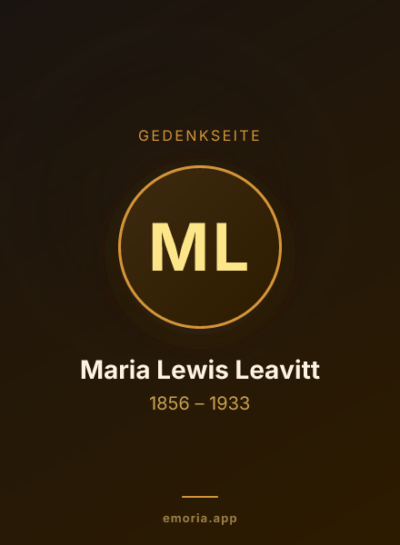 Gedenkportrait von Maria Lewis Leavitt