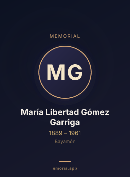Memorial portrait of María Libertad Gómez Garriga