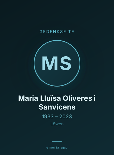 Gedenkportrait von Maria Lluïsa Oliveres i Sanvicens