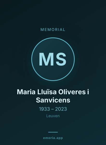 Memorial portrait of Maria Lluïsa Oliveres i Sanvicens