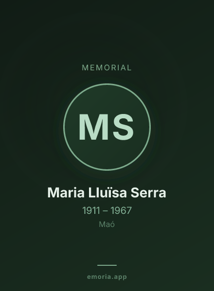 Memorial portrait of Maria Lluïsa Serra