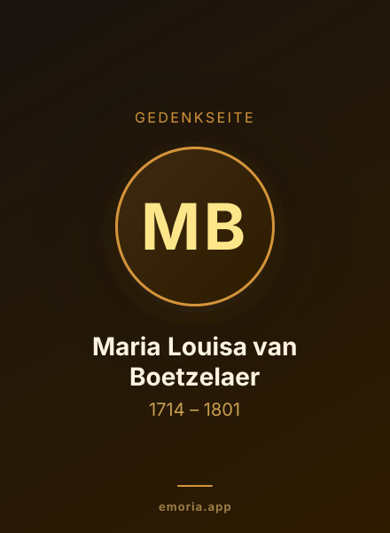 Gedenkportrait von Maria Louisa van Boetzelaer