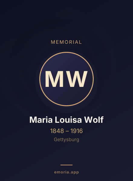 Memorial portrait of Maria Louisa Wolf