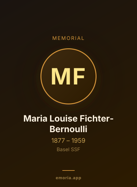 Memorial portrait of Maria Louise Fichter-Bernoulli