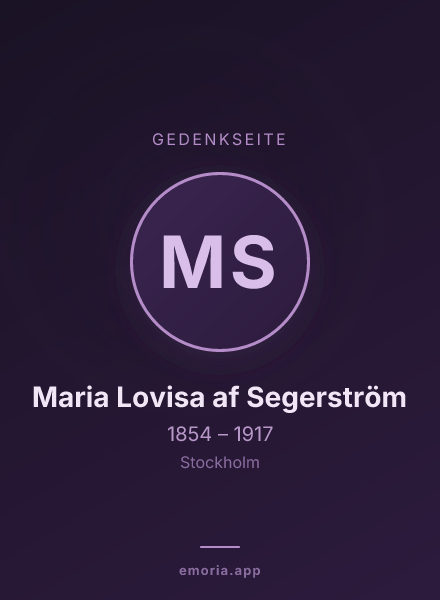 Gedenkportrait von Maria Lovisa af Segerström