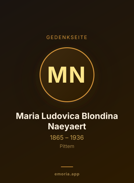 Gedenkportrait von Maria Ludovica Blondina Naeyaert