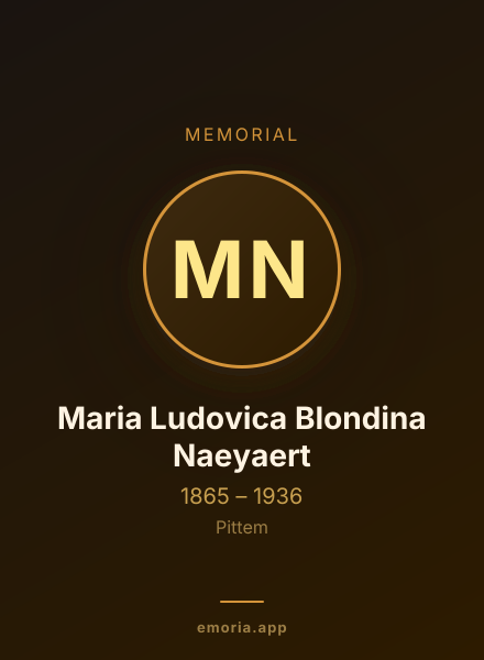 Memorial portrait of Maria Ludovica Blondina Naeyaert