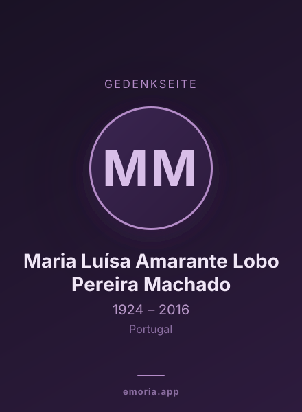 Gedenkportrait von Maria Luísa Amarante Lobo Pereira Machado