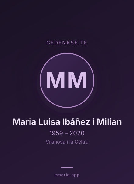 Gedenkportrait von Maria Luisa Ibáñez i Milian