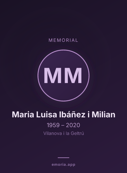 Memorial portrait of Maria Luisa Ibáñez i Milian