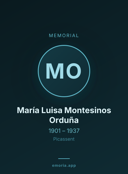 Memorial portrait of María Luisa Montesinos Orduña