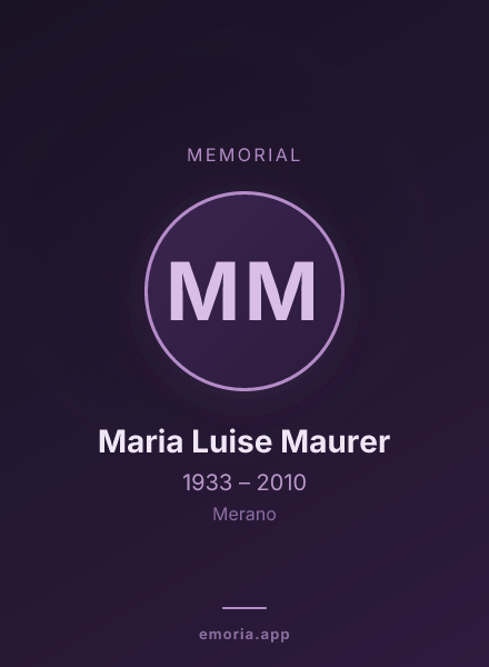 Memorial portrait of Maria Luise Maurer