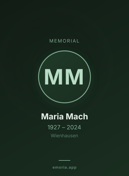 Memorial portrait of Maria Mach