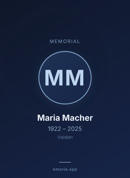 Memorial portrait of Maria Macher