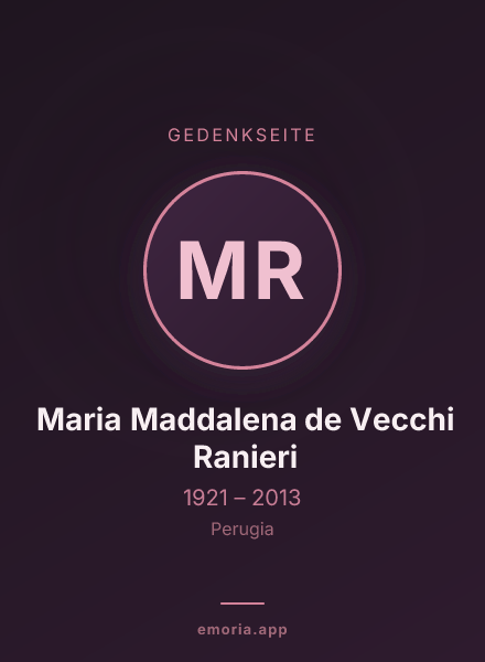 Gedenkportrait von Maria Maddalena de Vecchi Ranieri