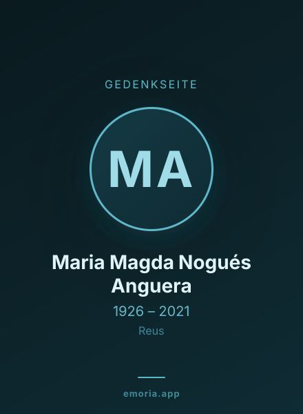 Gedenkportrait von Maria Magda Nogués Anguera