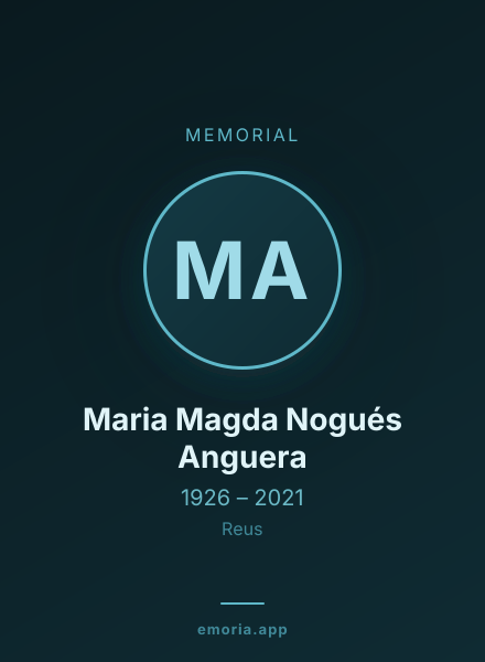 Memorial portrait of Maria Magda Nogués Anguera
