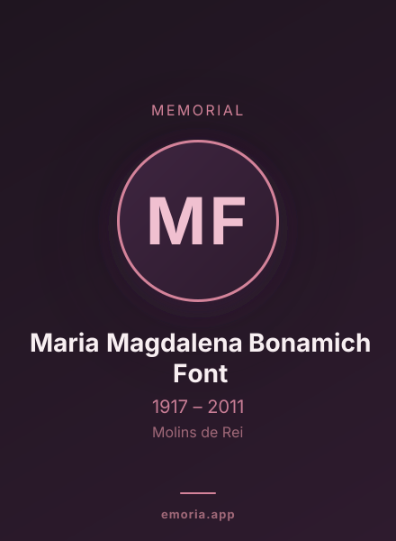 Memorial portrait of Maria Magdalena Bonamich Font