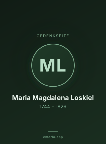 Gedenkportrait von Maria Magdalena Loskiel
