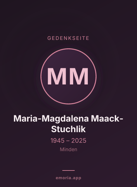 Gedenkportrait von Maria-Magdalena Maack-Stuchlik