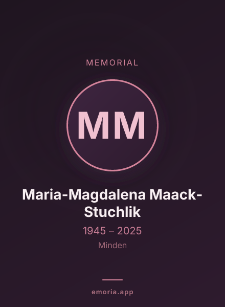 Memorial portrait of Maria-Magdalena Maack-Stuchlik