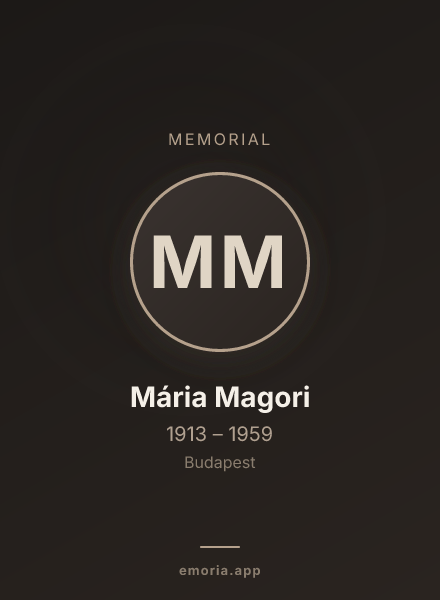 Memorial portrait of Mária Magori
