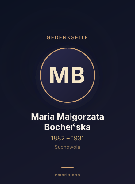 Gedenkportrait von Maria Małgorzata Bocheńska
