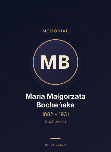 Memorial portrait of Maria Małgorzata Bocheńska