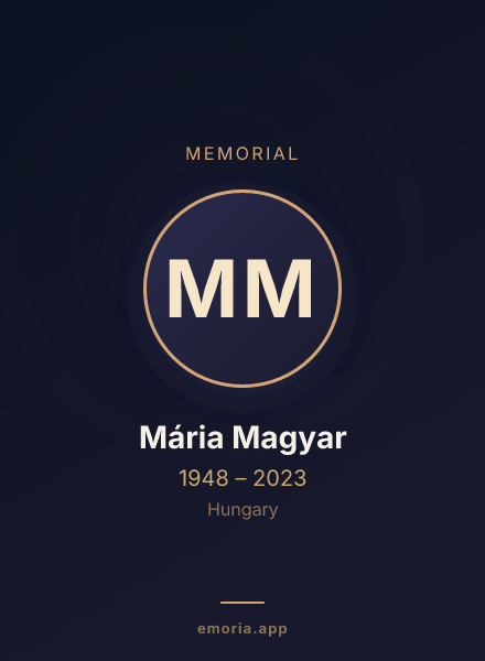 Memorial portrait of Mária Magyar