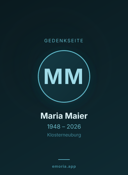 Gedenkportrait von Maria Maier