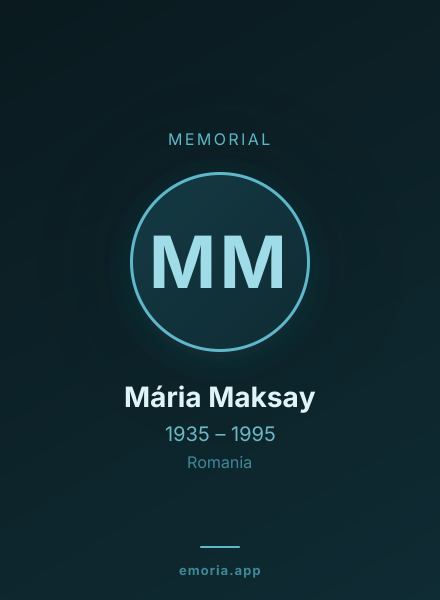 Memorial portrait of Mária Maksay