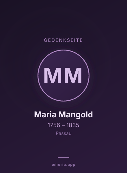 Gedenkportrait von Maria Mangold