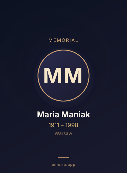 Memorial portrait of Maria Maniak