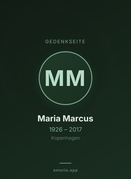 Gedenkportrait von Maria Marcus