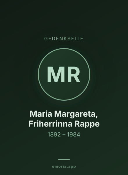 Gedenkportrait von Maria Margareta, Friherrinna Rappe