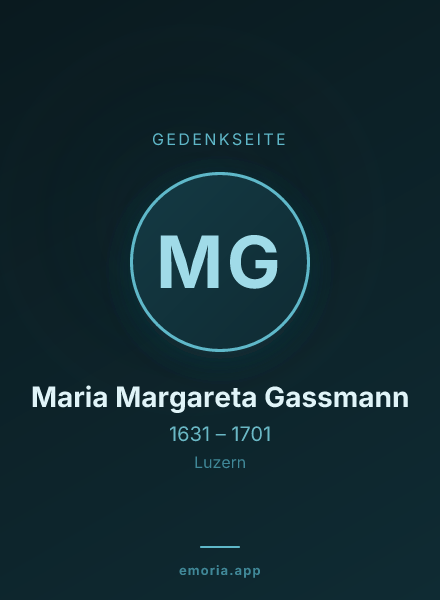 Gedenkportrait von Maria Margareta Gassmann