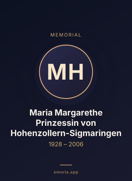 Memorial portrait of Maria Margarethe Prinzessin von Hohenzollern-Sigmaringen