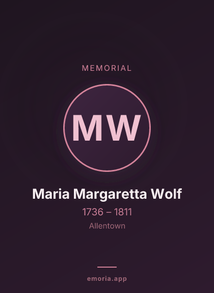 Memorial portrait of Maria Margaretta Wolf