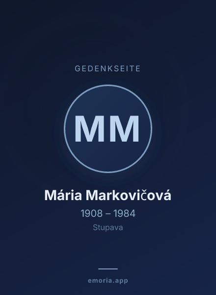 Gedenkportrait von Mária Markovičová