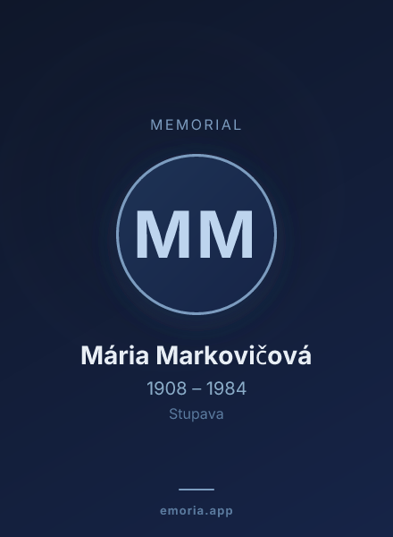 Memorial portrait of Mária Markovičová