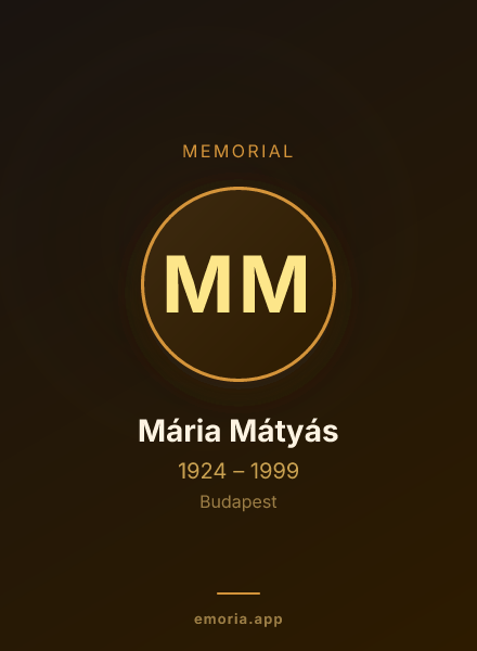 Memorial portrait of Mária Mátyás