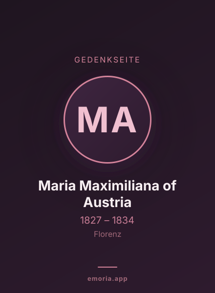 Gedenkportrait von Maria Maximiliana of Austria