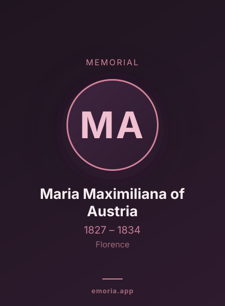 Memorial portrait of Maria Maximiliana of Austria