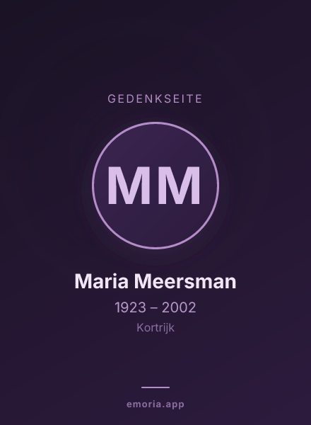 Gedenkportrait von Maria Meersman