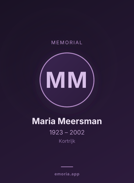 Memorial portrait of Maria Meersman