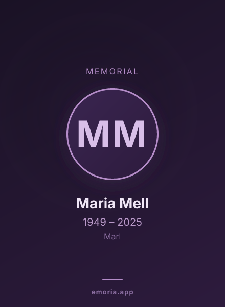Memorial portrait of Maria Mell