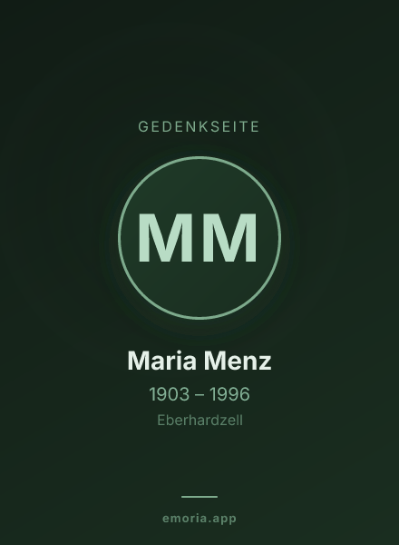 Gedenkportrait von Maria Menz