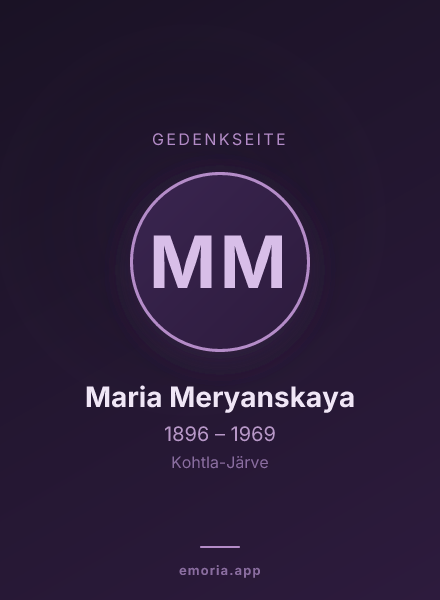 Gedenkportrait von Maria Meryanskaya